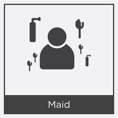 Maid icon isolated on white background
