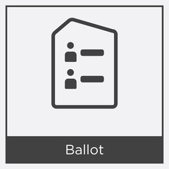 Ballot icon isolated on white background