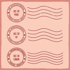 Naklejka premium Old Postage Stamp Template Set