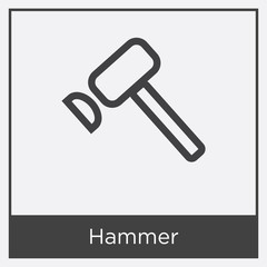 Hammer icon isolated on white background