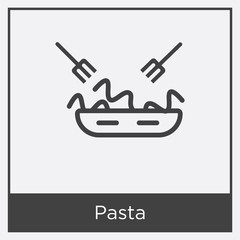 Pasta icon isolated on white background