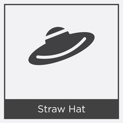 Straw Hat icon isolated on white background