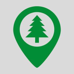 Marker location icon with tree