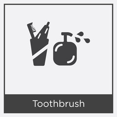 Toothbrush icon isolated on white background