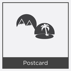 Postcard icon isolated on white background