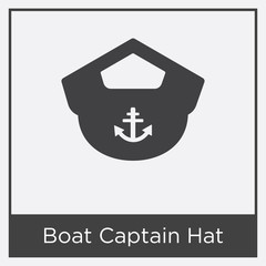 Boat Captain Hat icon isolated on white background