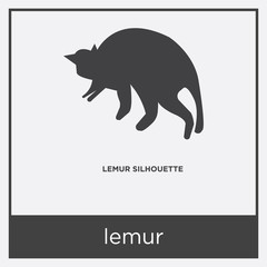 lemur icon isolated on white background