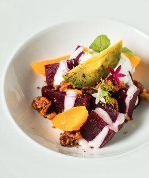 Roasted Beet Salad with Charred Avocado