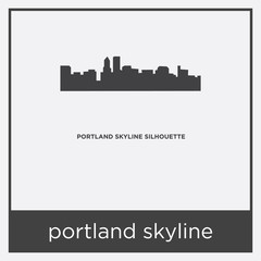 Naklejka premium portland skyline icon isolated on white background