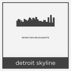 Fototapeta premium detroit skyline icon isolated on white background
