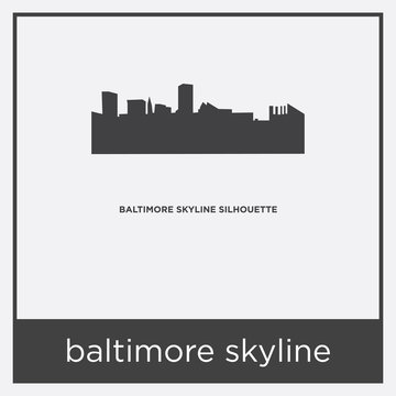 baltimore skyline icon isolated on white background