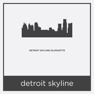 detroit skyline icon isolated on white background