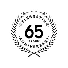 65 years design template. 65th vector and illustration.
