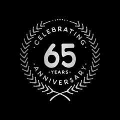 65 years design template. 65th vector and illustration.
