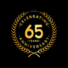 65 years design template. 65th vector and illustration.
