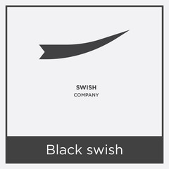 Black swish icon isolated on white background