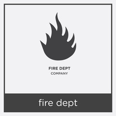 fire dept icon isolated on white background