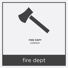 fire dept icon isolated on white background
