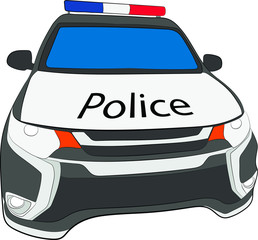 police car vector drawing illustration