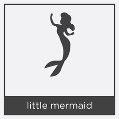 little mermaid icon isolated on white background