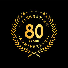 Naklejka premium 80 years design template. 80th vector and illustration. 