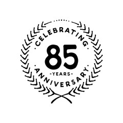 85 years design template. 85th vector and illustration.
