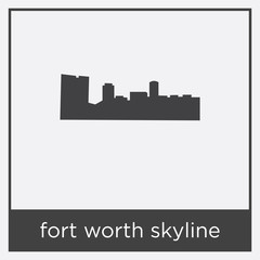 fort worth skyline icon isolated on white background