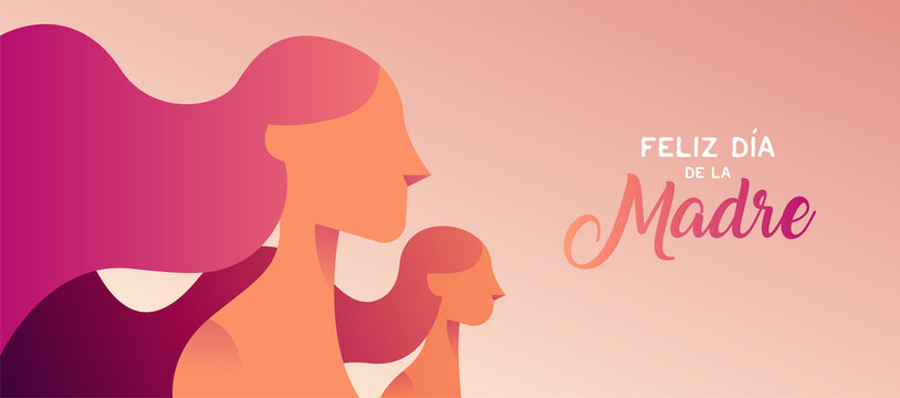 Happy mother day spanish banner for daughter love
