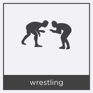 wrestling icon isolated on white background