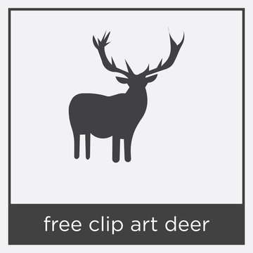 free clip art deer icon isolated on white background