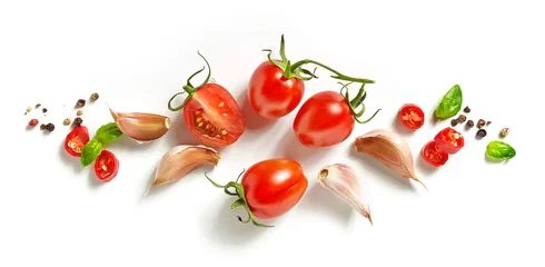 Crédence de cuisine en verre imprimé Légumes tomates et épices