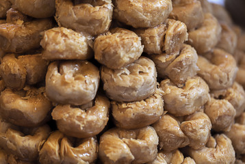 pâtisserie orientale en gros plan