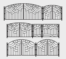 Decorative grille for gates, wickets or a fireplace grate. Stylized graphics of trees in the park. Vector graphics. Line drawing