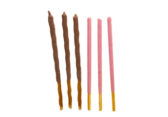 biscuit sticks in a glaze isolated