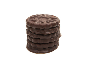 chocolate sandwich cookie isolated
