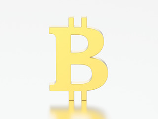 3D illustration gold bitcoin