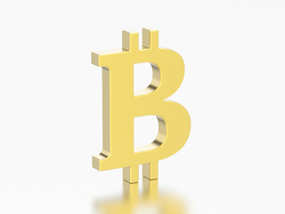 3D illustration gold bitcoin