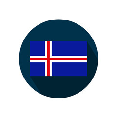 Flag of Iceland on a white background. Vector Image.