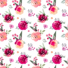 Foto op Plexiglas anti-reflex Bloemen Decoratief bloemenmarsala naadloos patroon