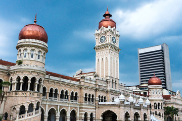 Fototapeta na wymiar Sultan Abdul Samad building in Independence or Merdeka Square Kuala Lumpur - Malaysia