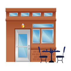 Fototapeta na wymiar restaurant building front facade vector illustration design