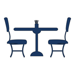 restaurant table and chairs icons vector illustration design