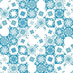 Abstract seamless pattern of geometric shapes. Ethnic motives.