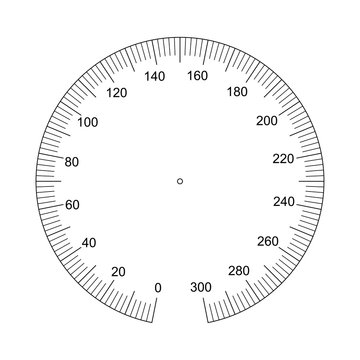 Manometer face. Measuring circle scale. Measuring round scale, Level indicator, measurement acceleration, circular meter, round meter for household appliances division from 0 to 300. Vector AI10