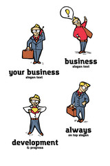 Businessman logo set