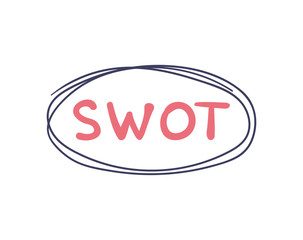 SWOT handwritten concept. Strenghts, weaknesses, opportunities and threats vector business sign.