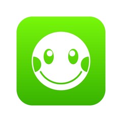 Embarrassed emoticon digital green for any design isolated on white vector illustration