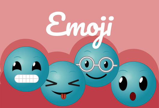 Cute round emojis cartoons