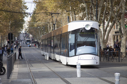 Francia, Marsiglia, il tram,mezzo di trasporto.
