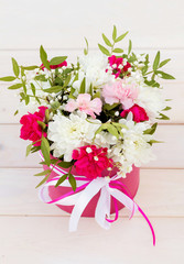 Lovely flower composition, flower shop, gift box.